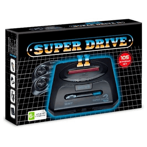 фото Игровая приставка sega super drive 2 (105 встроенных игр в 1) черная- классика 16 бит kudos