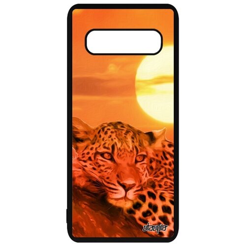 фото Красивый чехол на телефон // samsung galaxy s10 plus // "леопард" ягуар зверь, utaupia, оранжевый