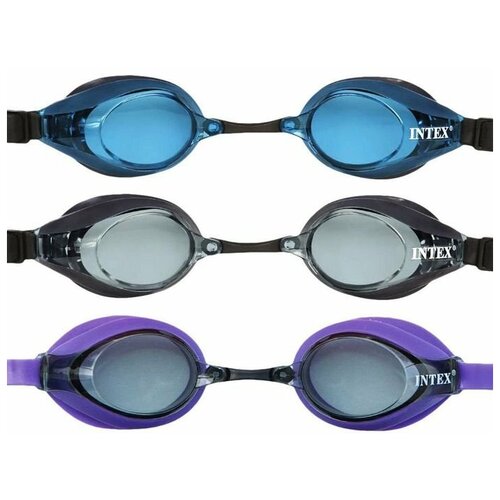 фото Очки для плавания pro racing от 8 лет, 3 цвета intex