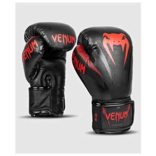фото Перчатки боксерские venum impact black/red 16 унций