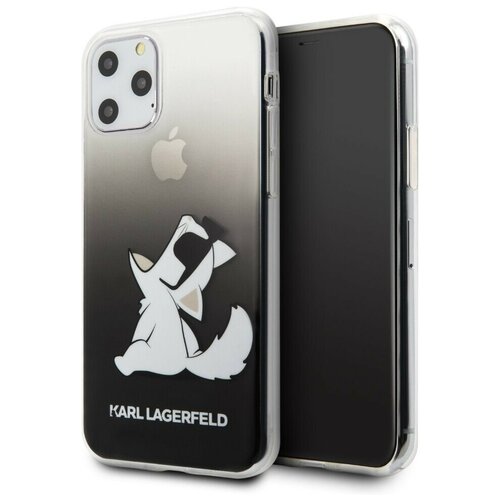 фото Чехол cg mobile karl lagerfeld tpu/pc collection choupette fun hard для iphone 11 pro max, цвет черный градиент (klhcn65cfnrcbk)