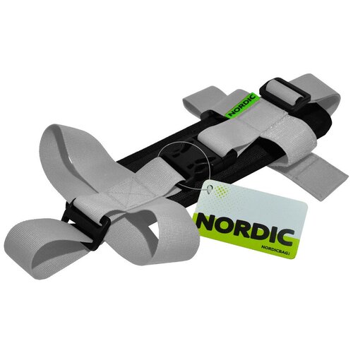 фото Ремень для горных лыж с наплечником nordic skistrap plus, светло-серый, 100 см.