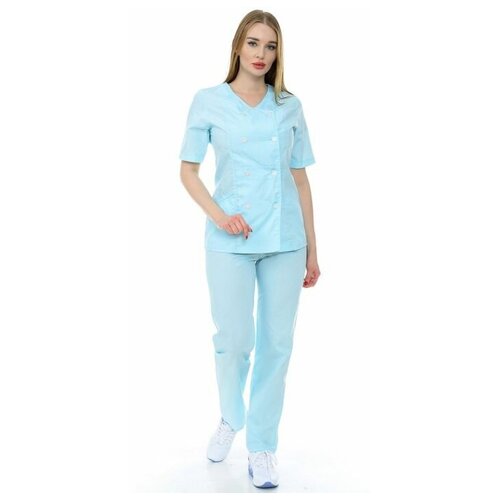 фото Костюм медицинский женский "домино" 121.1.51 (46/синий/тиси люкс) medicalwear