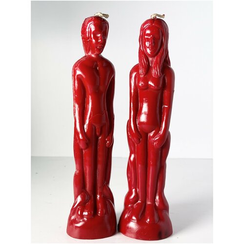 фото Набор свечей-вольт "мужчина и женщина" красные 20 см нет бренда