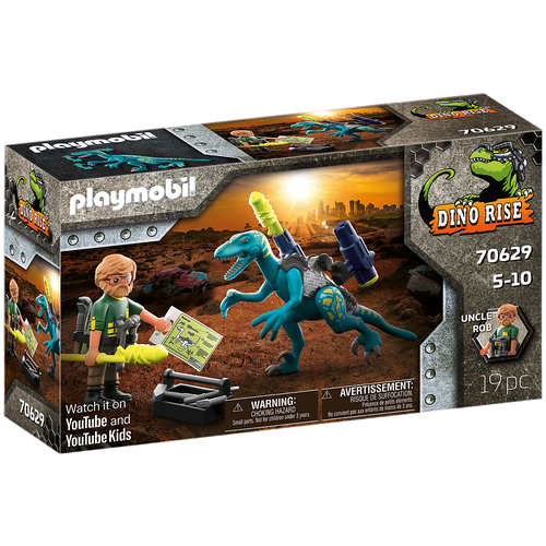 фото Набор с элементами конструктора playmobil dino rise 70629 дядя роб. подготовка к битве