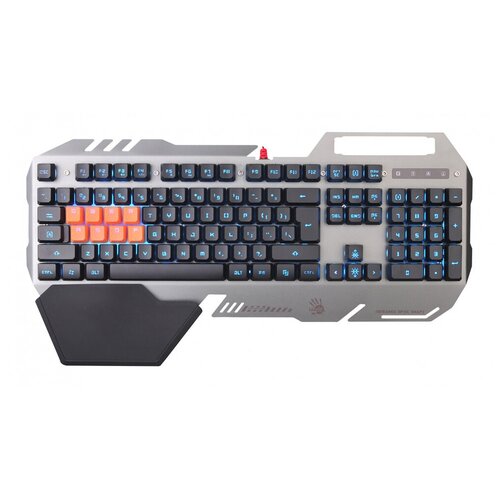 фото Клавиатура a4tech bloody b418 серый usb multimedia for gamer led подставка для запястий