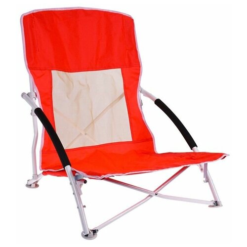 фото Складное пляжное кресло camping life, полиэстер 600d, металл, максимальная нагрузка 110 кг, красное, 80 см koopman international