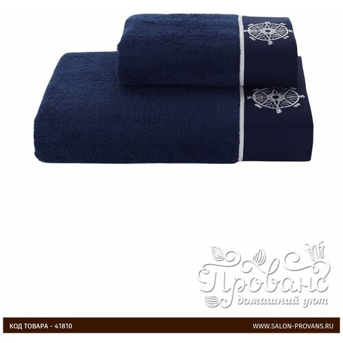 фото Полотенце для ванной soft cotton marine lady хлопковая махра тёмно-синий 85х150