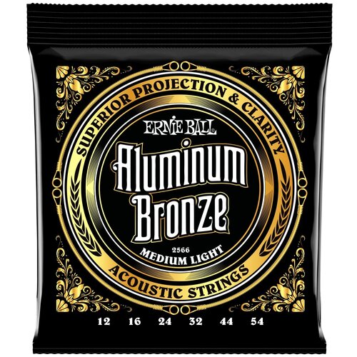 фото Ernie ball 2566 aluminum bronze medium light 12-54 струны для акустической гитары