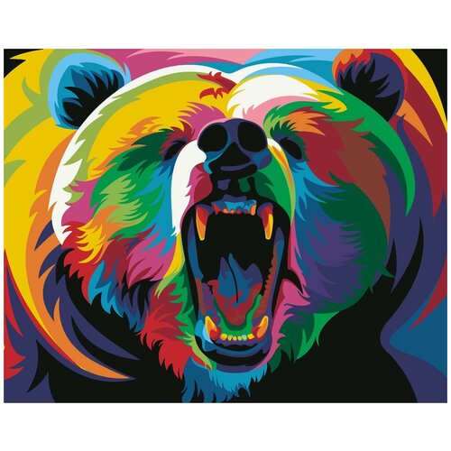 фото Hs0126 набор для рисования по номерам 'радужный медведь' 40*50см hobruk
