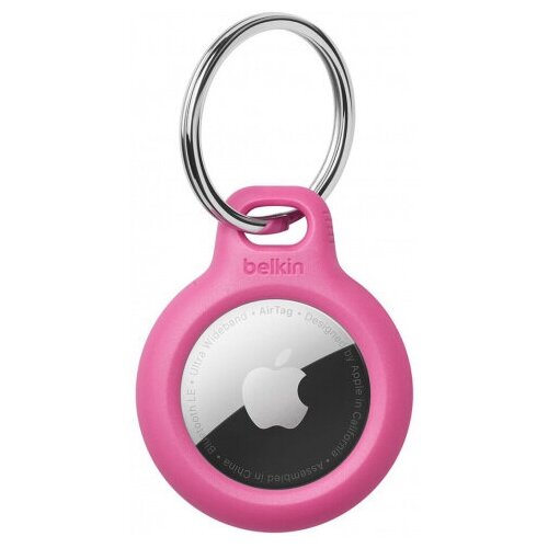 фото Держатель с кольцом belkin secure holder key ring (f8w973btpnk) для apple airtag (pink)