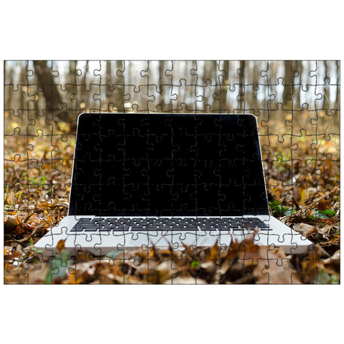 фото Магнитный пазл 27x18см."ноутбук, яблоко, клавиатура" на холодильник lotsprints