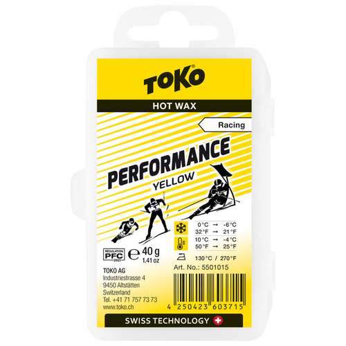 фото Парафин низкофтористый toko performance yellow (0°с -6°с) 40 г.