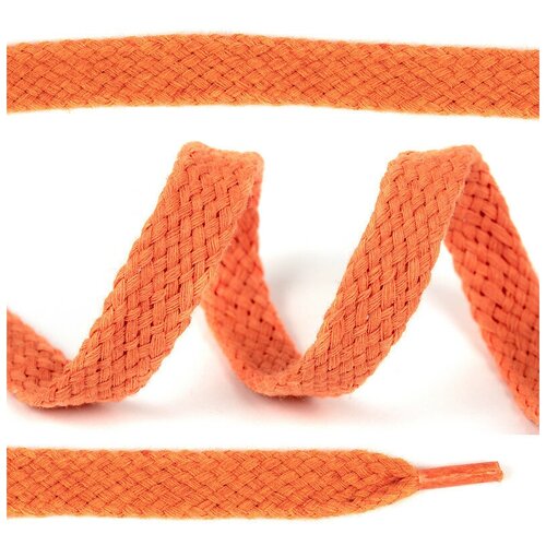 фото Шнурки плоские, х/б, 15 мм, 150 см, цвет: 008 оранжевый (10 комплектов) китай