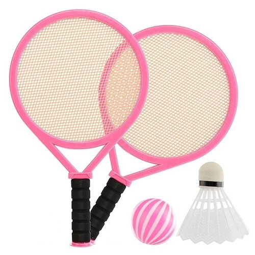 фото Бадминтон и теннис oubaoloon 2 ракетки, шарик, воланчик, в пакете (lt-1006e3)