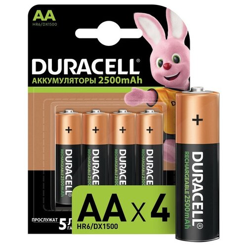 фото Аккумулятор duracell аа/hr6/4bl 2500mah предзаряженные