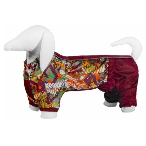 фото Yami-yami одежда дождевик для собаки с рисунком «абстракция», бордо (спинка 35 см), такса миниатюрная, на девочку, лн26ос, 0,130 кг noname