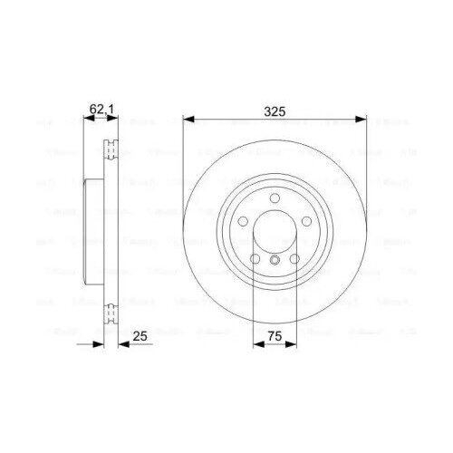 фото Диск тормозной bmw x3 e83 2.0-3.0 04- передний вент., bosch, 0 986 479 348