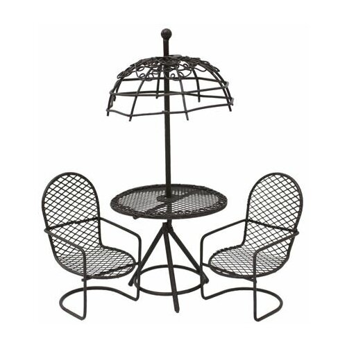 фото Kb4245/s3 набор метал. стол с зонтиком с 2-мя стульями, корич. astra&craft (3шт/упак) astra & craft