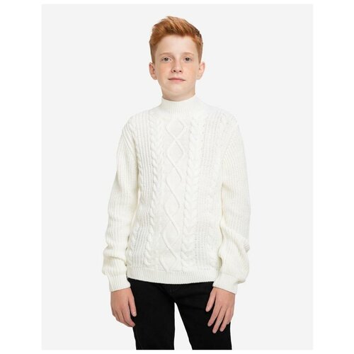 фото Белый свитер с косами для мальчика gloria jeans