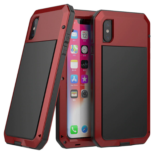 фото Бронированный противоударный чехол taktik extreme для iphone x / xs, красный нет бренда