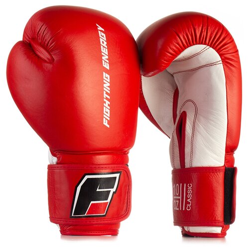 фото Перчатки боксерские fighting energy classic кожа, красные (12 унций)