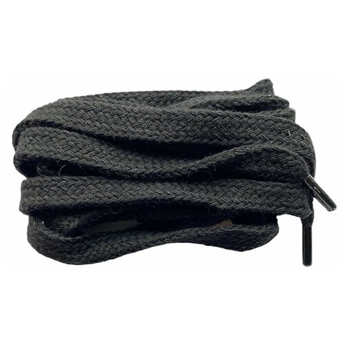 фото Шнурки плоские широкие 120 см, черные. corbby