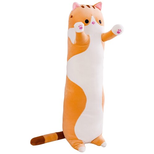 фото Игрушка-подушка panawealth inter holdings длинный кот-батон, 90 см, оранжевый