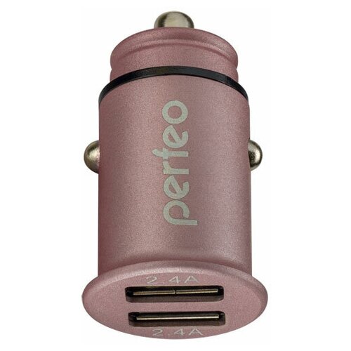фото Автомобильное зарядное устройство perfeo с двумя разъемами usb, 2x2.4а, розовый, "auto 2" (pf_a4458)