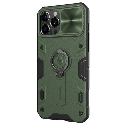 фото Противоударный чехол с кольцом и защитой камеры nillkin camshield armor case для iphone 13 pro max
