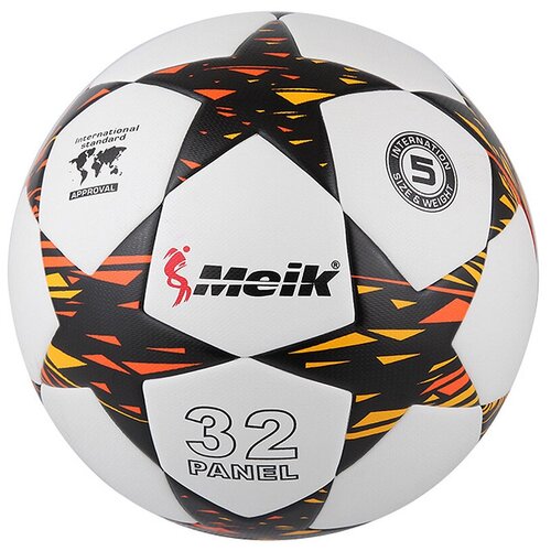 фото R18028-6 мяч футбольный "meik-098" 4-слоя tpu+pvc 3.2, 400 гр, термосшивка hawk