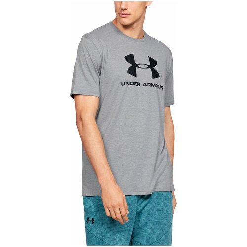 фото Футболка under armour sportstyle logo graphic short sleeve tee серый sm 1329590-036