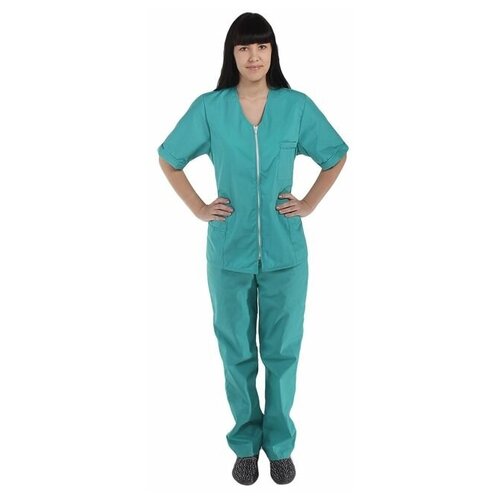 фото Костюм медицинский женский «ксения», размер 44-46, рост 158-164 см, цвет бирюзовый нет бренда
