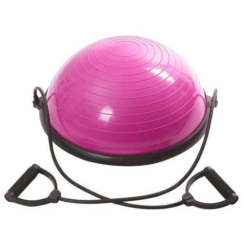 фото Полусфера для фитнеса массажная 60 см, мяч босу, балансировочная платформа cliff, розовая