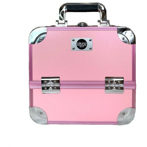 фото Бьюти кейс для визажиста okiro muc 002 розовый /чемоданчик для косметики / органайзер для бижутерии/ бьюти бокс для мастера