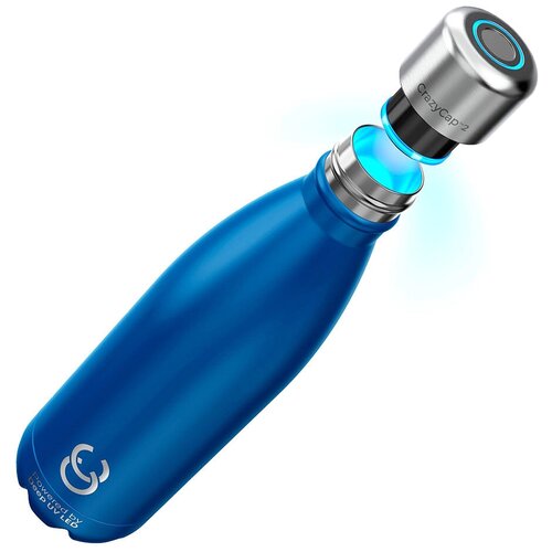 фото Умная бутылка для воды crazycap с уф-стерилизатором (2-го поколения), синий