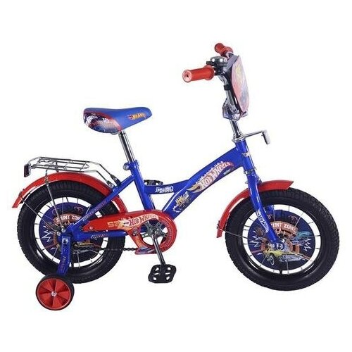 фото Велосипед детский14» hot wheels gw- тип, щиток, багаж, страх. кол, звон , син./красный