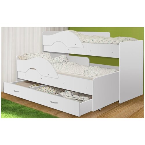фото Кровать детская подростковая, двуспальная, двухуровневая, с ящиком, 160*80 тренд мебель