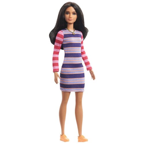 фото Кукла barbie игра с модой fashionistas 147 полосатое платье gyb02