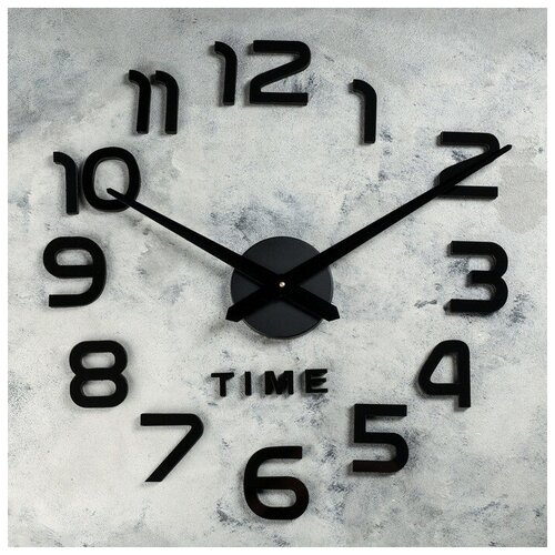 фото Часы-наклейка diy "элегант", дискретный ход, 40 x 14 см рубин