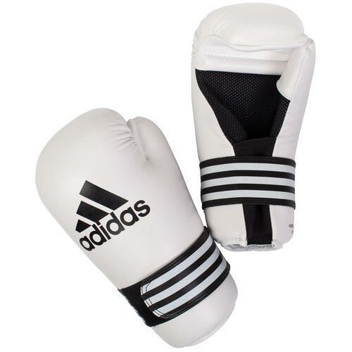 фото Перчатки полуконтакт semi contact gloves белые (размер xs) adidas