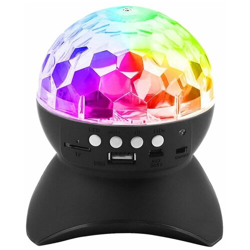 фото Диско шар проектор светодиодный с bluetooth, usb-флешка, fm-радио happyko