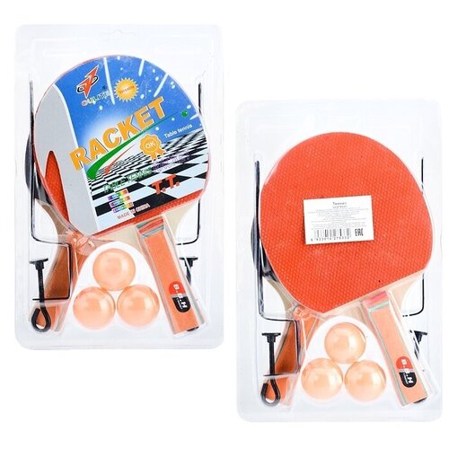 фото Настольный теннис oubaoloon сетка, 2 ракетки, 3 шарика, на листе (u027533y)
