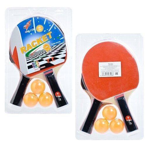 фото Настольный теннис oubaoloon 2 ракетки, мяч, на листе (u027528y)