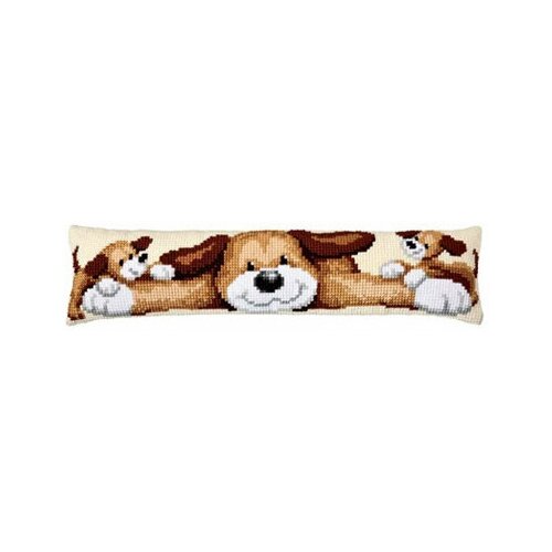 фото Набор для вышивания vervaco подушка "игривые собаки" 20x80 см