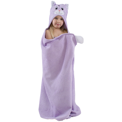 фото Babybunny полотенце лиловая кошка банное 85х150 см фиолетовый