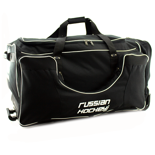 фото Баул хоккейный bitex 24-975 сумка спортивная на колесах, черно-белый полиэстер