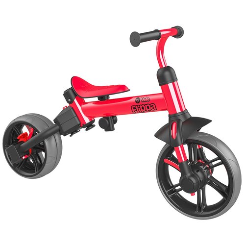 фото Беговел-велосипед yvolution yvelo flippa 4 в 1, красный