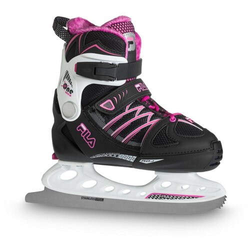 фото Детские раздвижные коньки fila x-one ice g - 21/22 black/white/magenta р. 32-35 fila skates