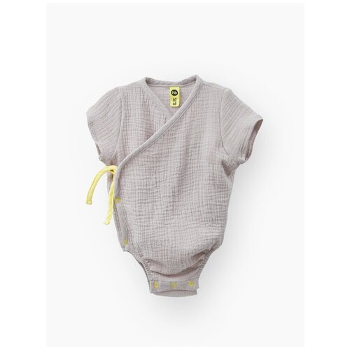 фото 88127, боди для новорожденных happy baby боди-кимоно с коротким рукавом, песочник детский, бежевый, размер 62-68